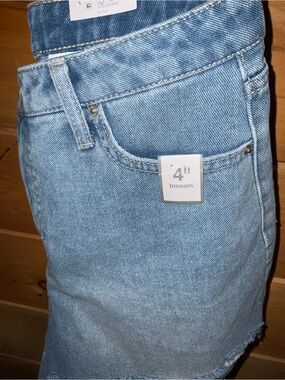 Light Wash Denim Skirt - 4" Inseam